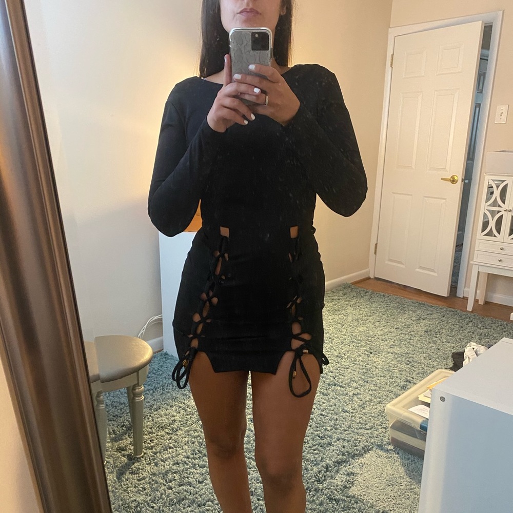 Long Sleeve Cut Out Dress